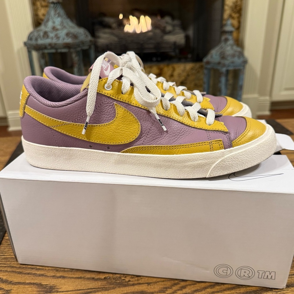F2 - Nike Custom Blazer Low ‘77 Shoes in Purple and Gold